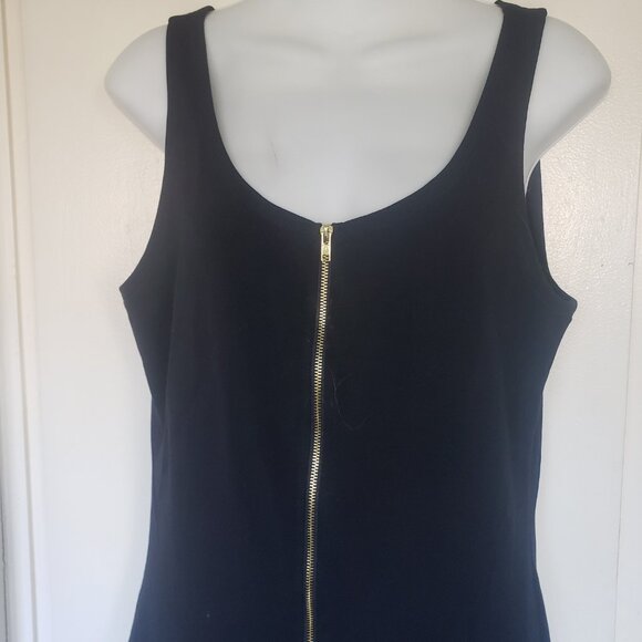 Tomsware Black tank dress with gold Zipper Size Large - Picture 3 of 5
